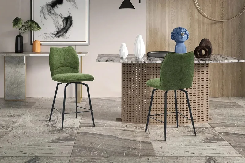 Chaises de Bar LYARA en Tissu - 48 x 56 cm