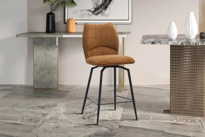Chaises de Bar LYARA en Tissu - 48 x 56 cm