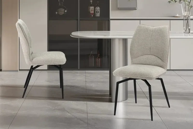 Chaises de Salle à Manger Pivotante LYARA en Tissu - 45,5 x 60 cm