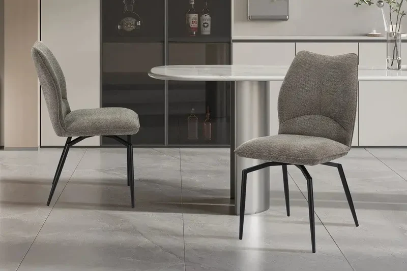 Chaises de Salle à Manger Pivotante LYARA en Tissu - 45,5 x 60 cm