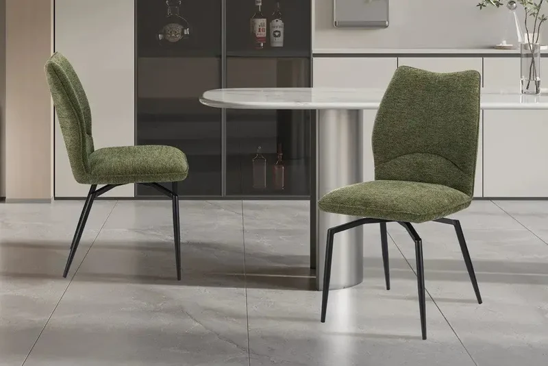 Chaises de Salle à Manger Pivotante LYARA en Tissu - 45,5 x 60 cm