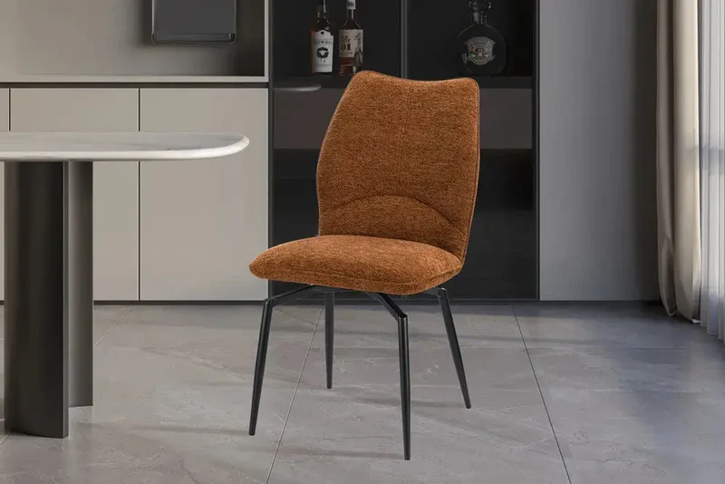 Chaises de Salle à Manger Pivotante LYARA en Tissu - 45,5 x 60 cm