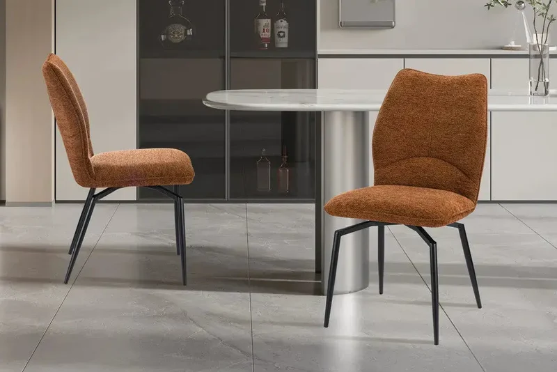 Chaises de Salle à Manger Pivotante LYARA en Tissu - 45,5 x 60 cm