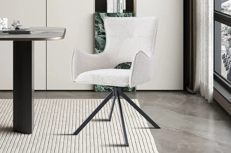 Chaises Pivotantes de Salle à Manger avec Accoudoirs BILY en Tissu - 57,5 x 60 cm