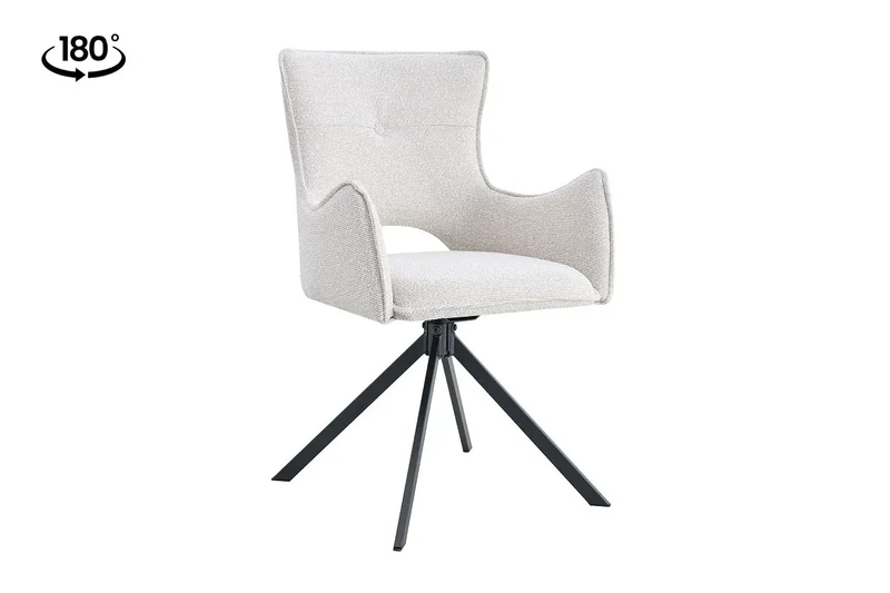 Chaises Pivotantes de Salle à Manger avec Accoudoirs BILY en Tissu - 57,5 x 60 cm