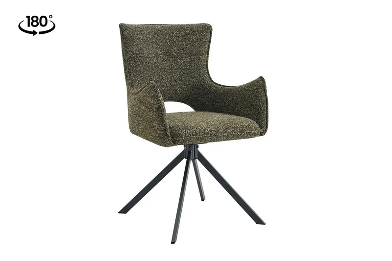 Chaises Pivotantes de Salle à Manger avec Accoudoirs BILY en Tissu - 57,5 x 60 cm