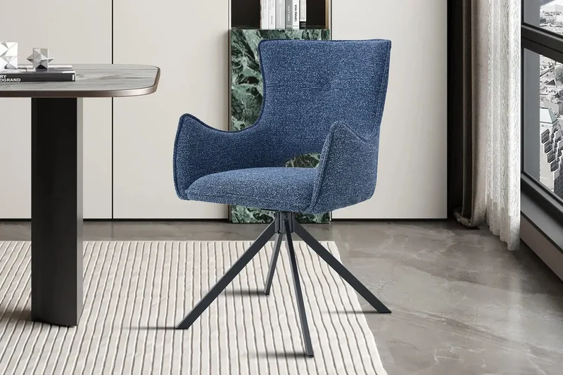 Chaises Pivotantes de Salle à Manger avec Accoudoirs BILY en Tissu - 57,5 x 60 cm