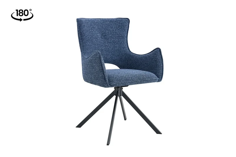 Chaises Pivotantes de Salle à Manger avec Accoudoirs BILY en Tissu - 57,5 x 60 cm