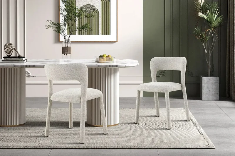 Chaises de Salle à Manger ELVYA en Tissu - 51,5 x 57 cm