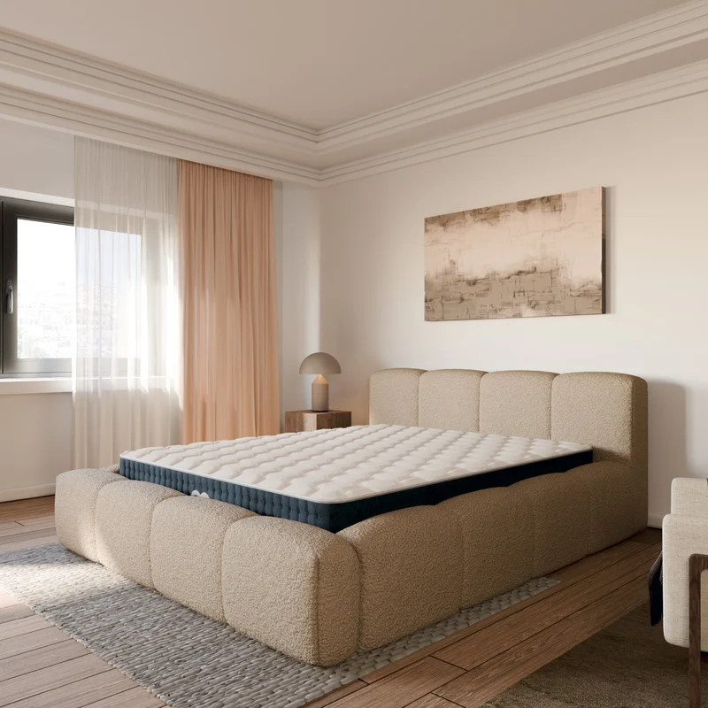 Ensemble lit coffre Equinox et matelas à mémoire de forme Jade - 26cm