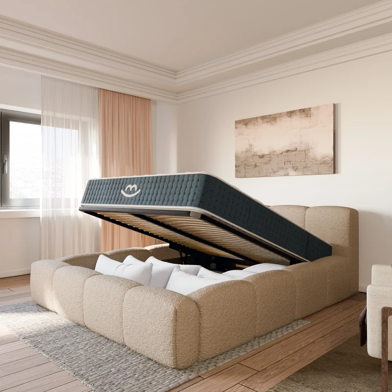 Ensemble lit coffre Equinox et matelas à mémoire de forme Jade - 26cm