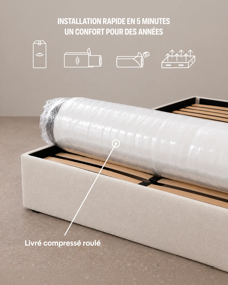 Matelas hybride Mila - mousse et ressorts - 22cm