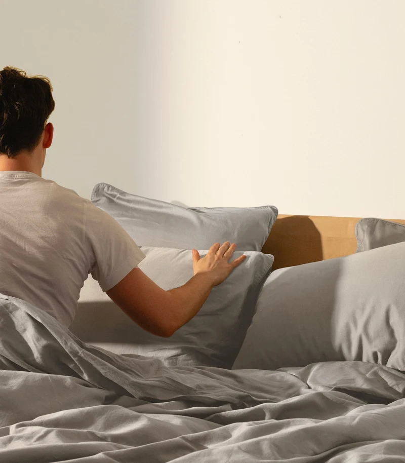 Taies d'oreiller en satin de coton - Gris Ecume