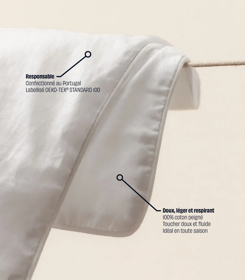 Taies d'oreiller en satin de coton - Blanc grand frais
