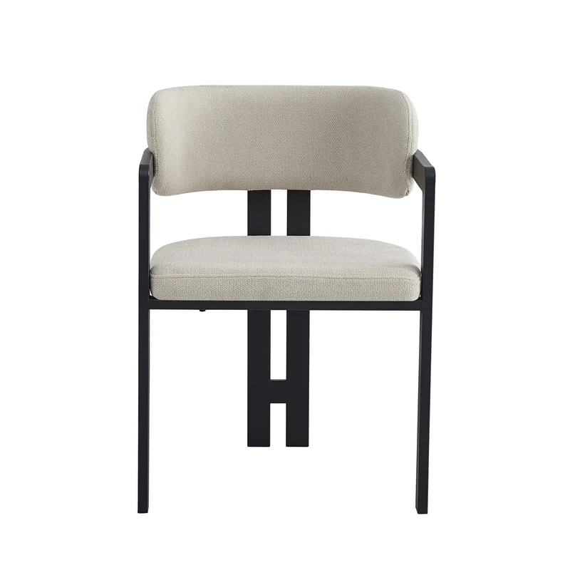 Chaise Mellow Pied Metal Noir Assise Grain Sable