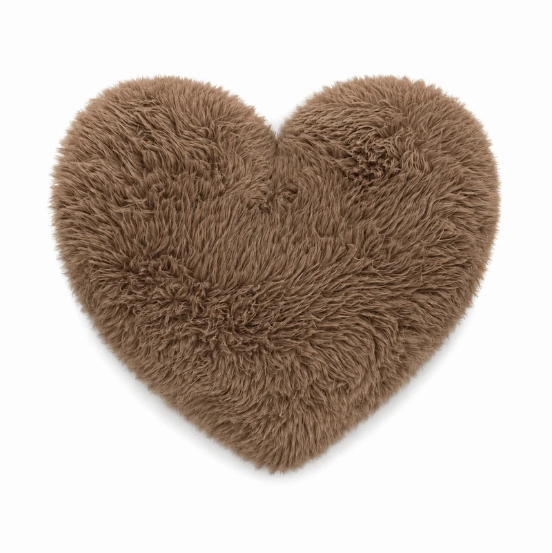 Grand coussin Coeur en fourrure Mammouth