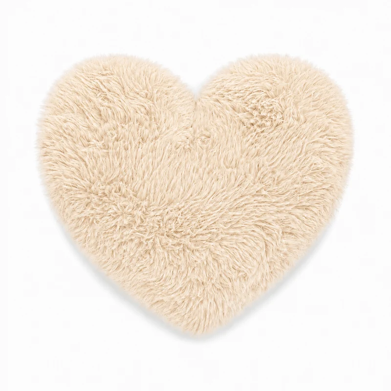 Grand coussin Coeur en fourrure Mammouth