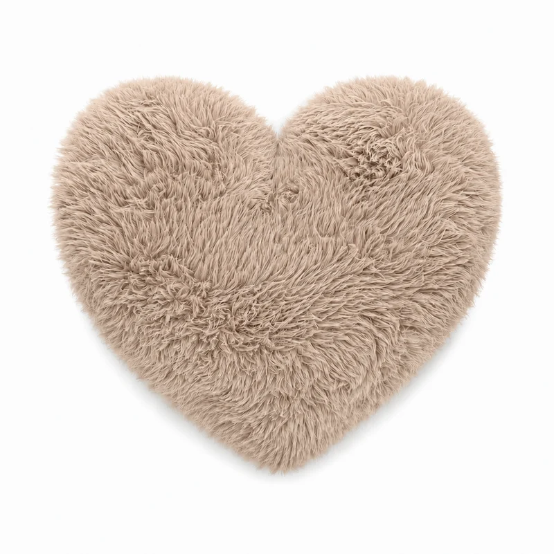 Grand coussin Coeur en fourrure Mammouth