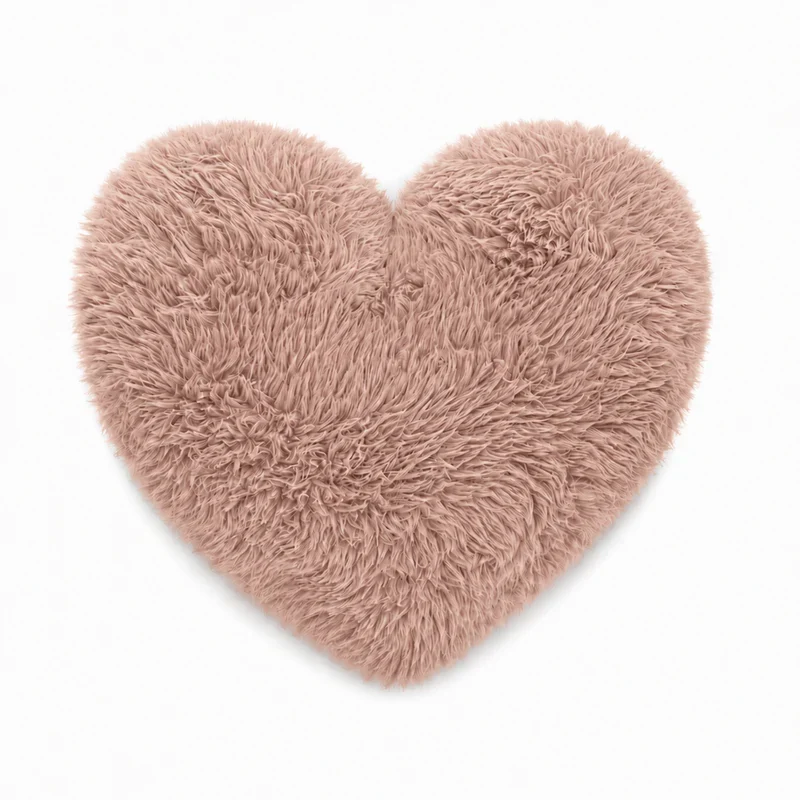 Grand coussin Coeur en fourrure Mammouth