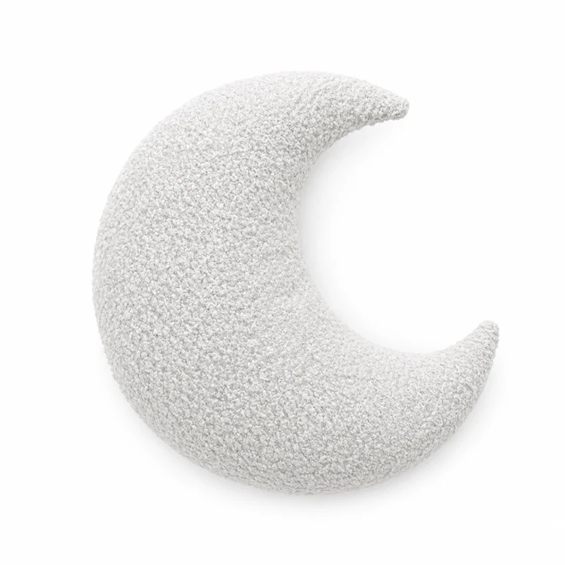 Grand coussin Lune en tissu texturé bouclé