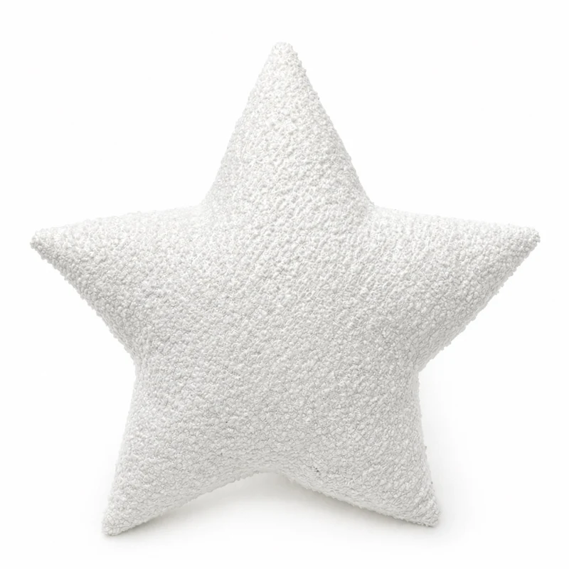 Grand coussin Étoile en tissu texturé bouclé