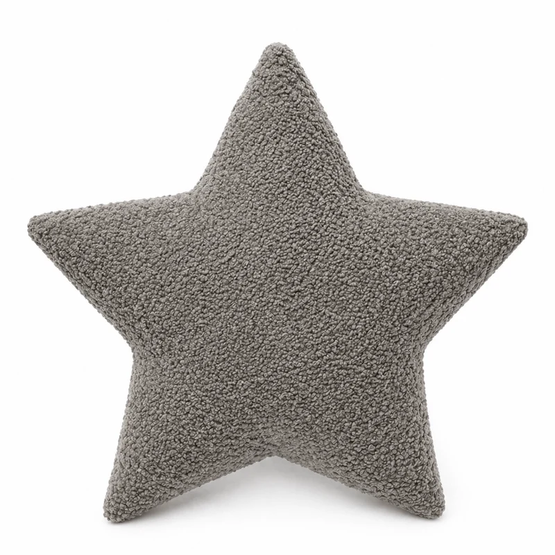 Grand coussin Étoile en tissu texturé bouclé