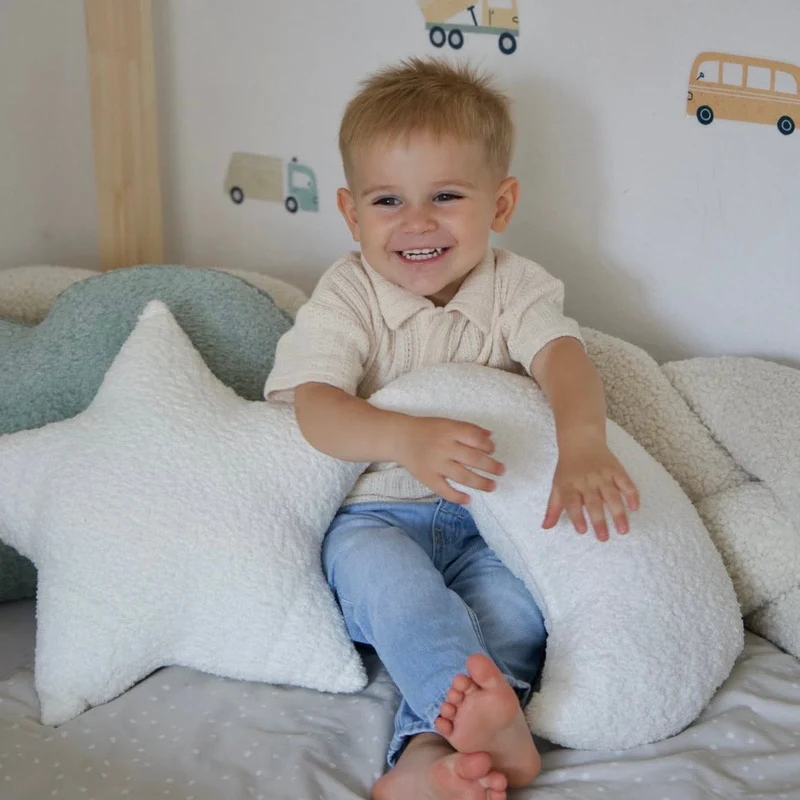 Grand coussin Nuage en tissu texturé bouclé