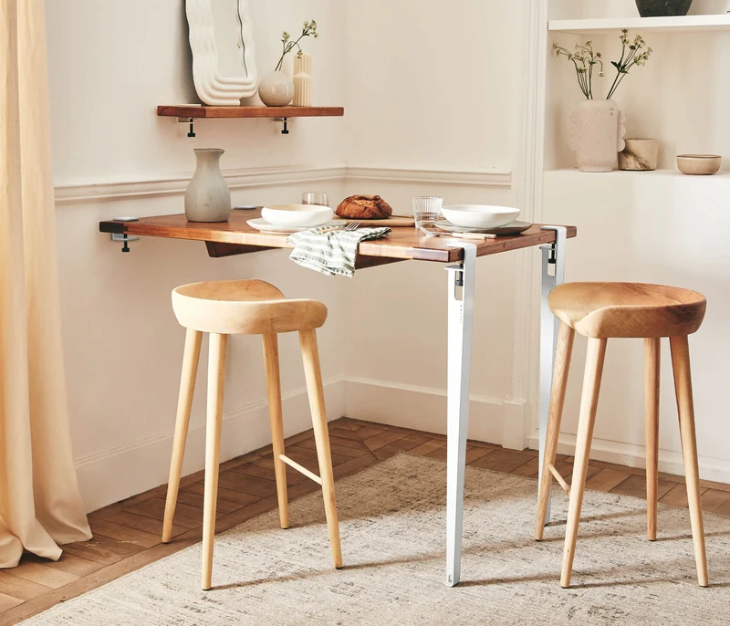 Table haute en bois massif ÉOS - Kipli x TIPTOE 80x80cm