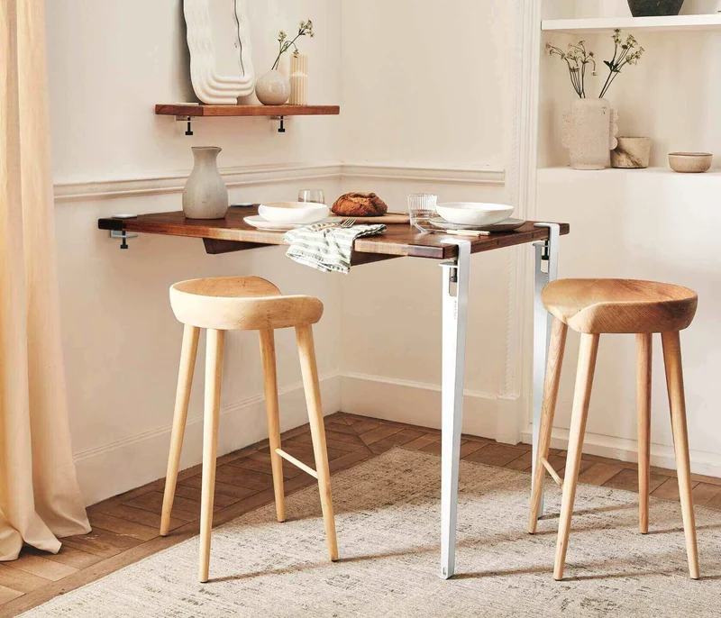 Table haute en bois massif ÉOS - Kipli x TIPTOE 80x80cm