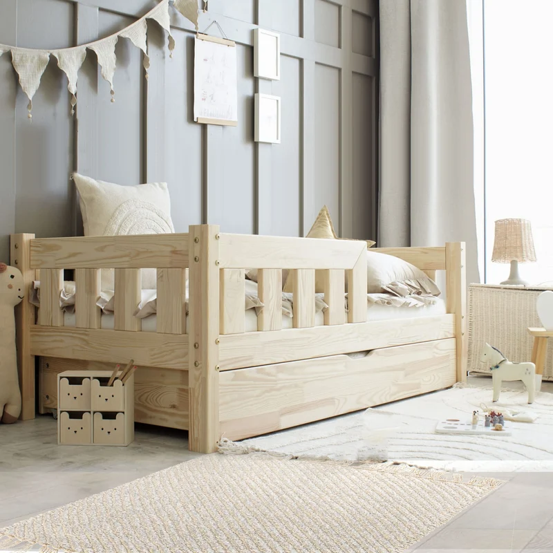 Lit simple en bois avec tiroir • Aya