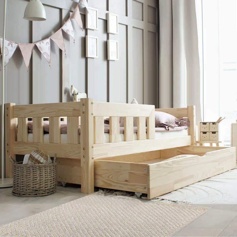 Lit simple en bois avec tiroir • Aya