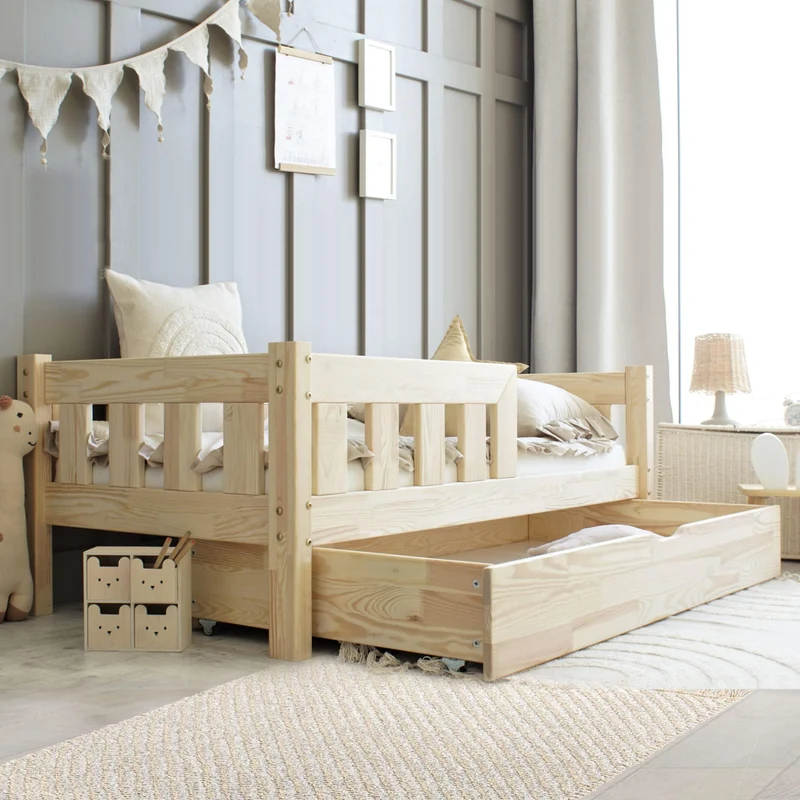 Lit simple en bois avec tiroir • Aya