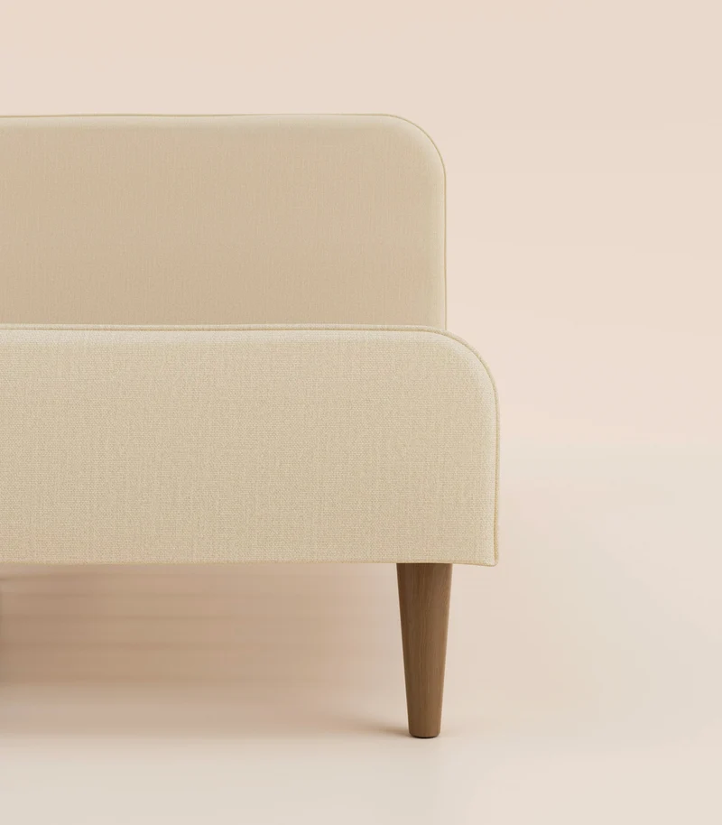 Lit scandi - Beige Velouté