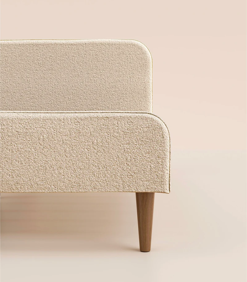 Lit scandi - Beige Bouclé