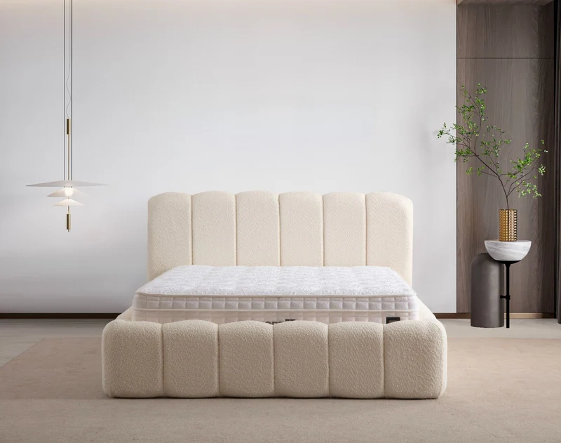 Lit Coffre Bumble Blanc Cassé - Chenille