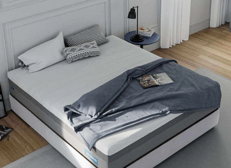 Matelas HYBRID 160 x 200 cm ressorts ensachés et mémoire de forme épaisseur 26 cm