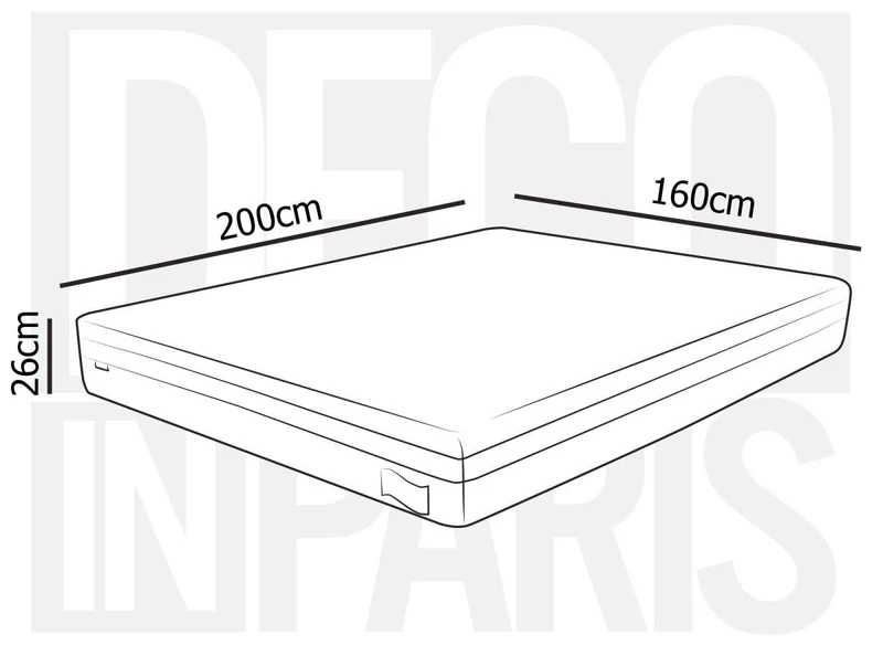 Matelas HYBRID 160 x 200 cm ressorts ensachés et mémoire de forme épaisseur 26 cm