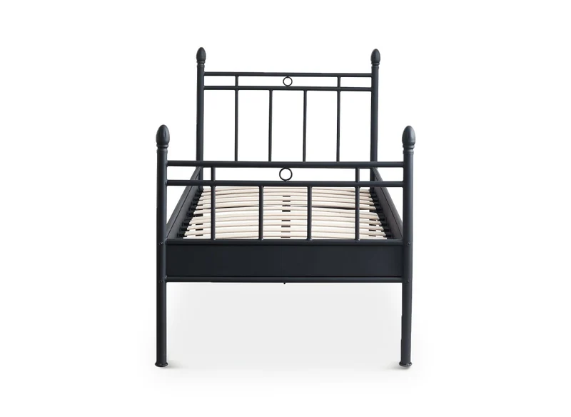 Lit simple en métal noir KADY 90 x 190 cm