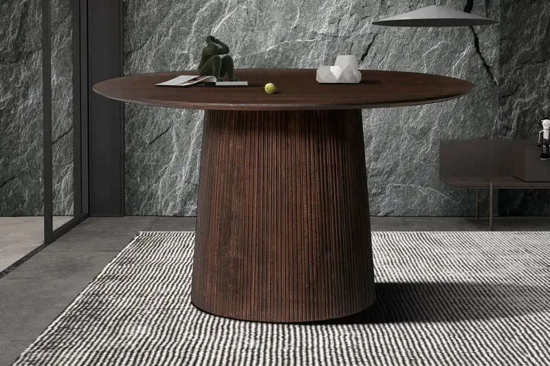 Table à Manger Ronde MAYGA en Manguier - 130 cm