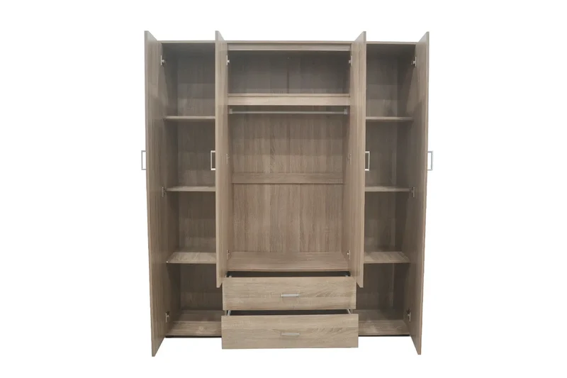 Armoire 4 portes avec 2 miroirs MARCO sonoma - 160 cm