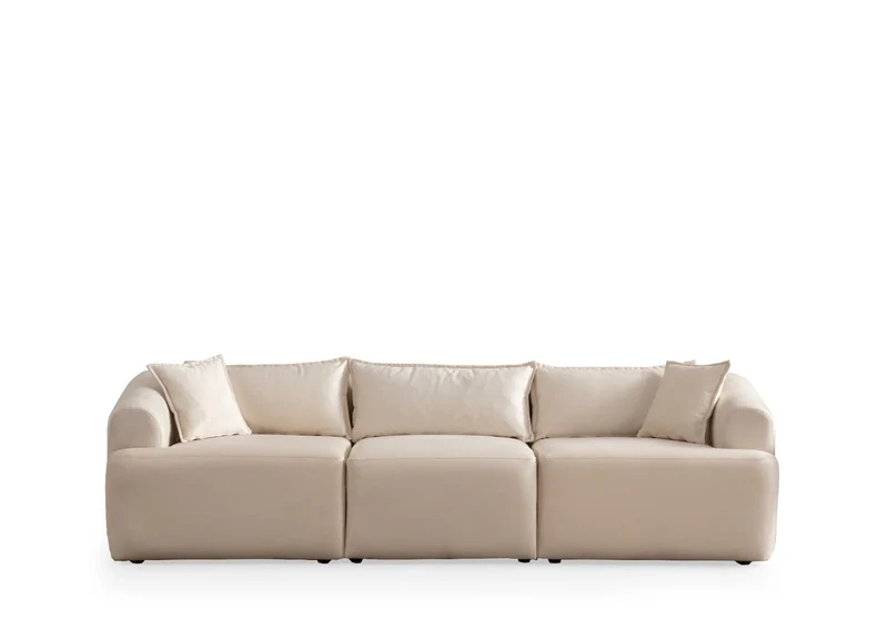 Canapé Mila Modulable Blanc Cassé - Velours