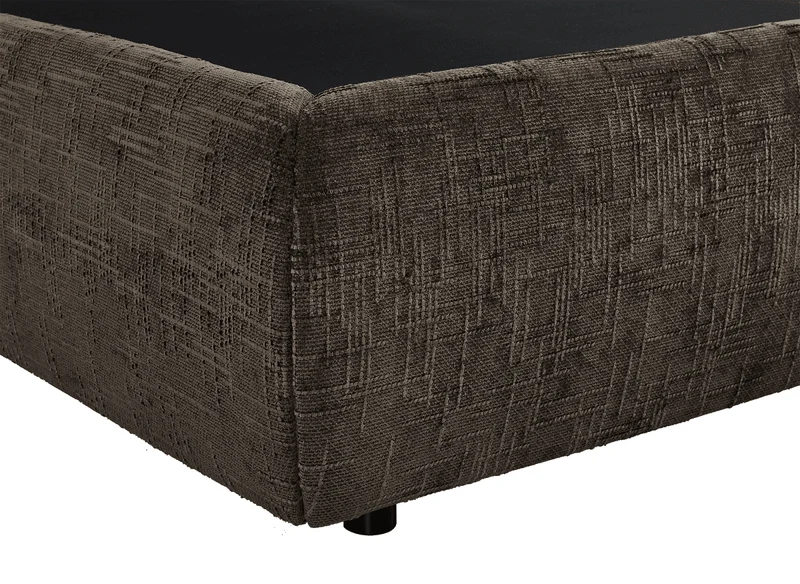 Lit coffre en velours chiné marron 180x200 cm MELY
