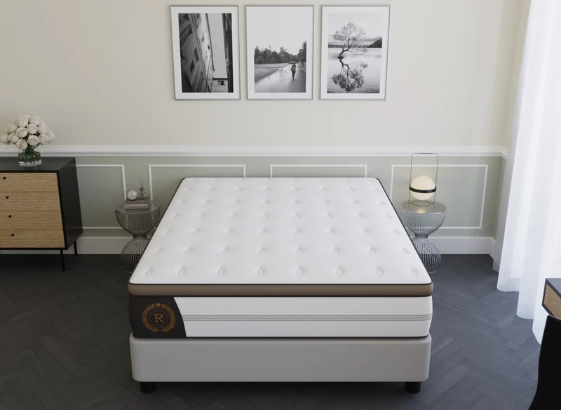 Matelas hybride ROYAL LUX 160 x 200 cm ressorts ensachés et mémoire de forme épaisseur 31 cm