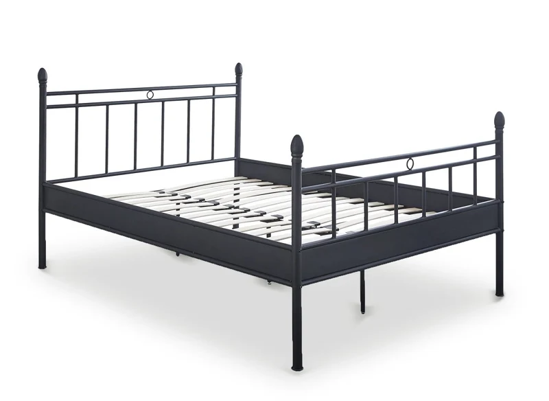 Lit double en métal noir KADY 160 x 200 cm