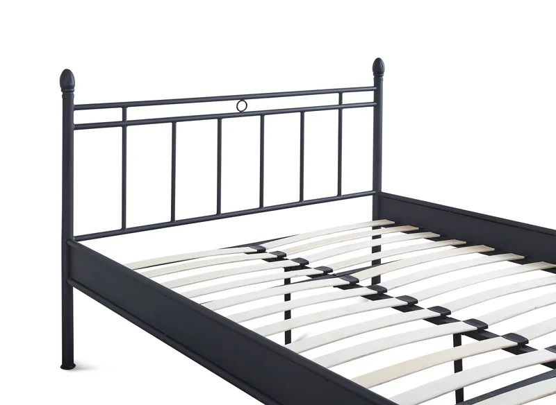 Lit double en métal noir KADY 160 x 200 cm