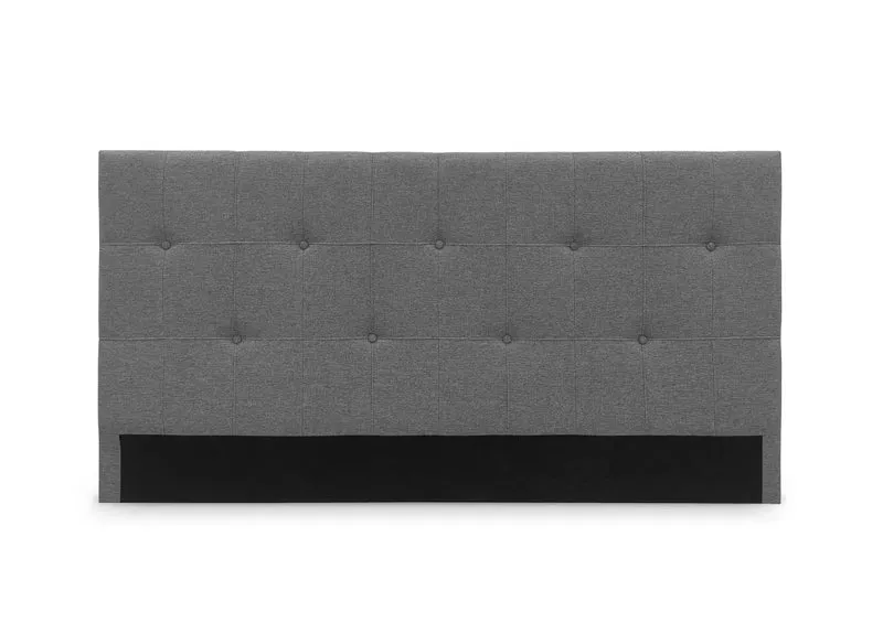 Tête de lit capitonnée en tissu gris 160 cm DOMICE