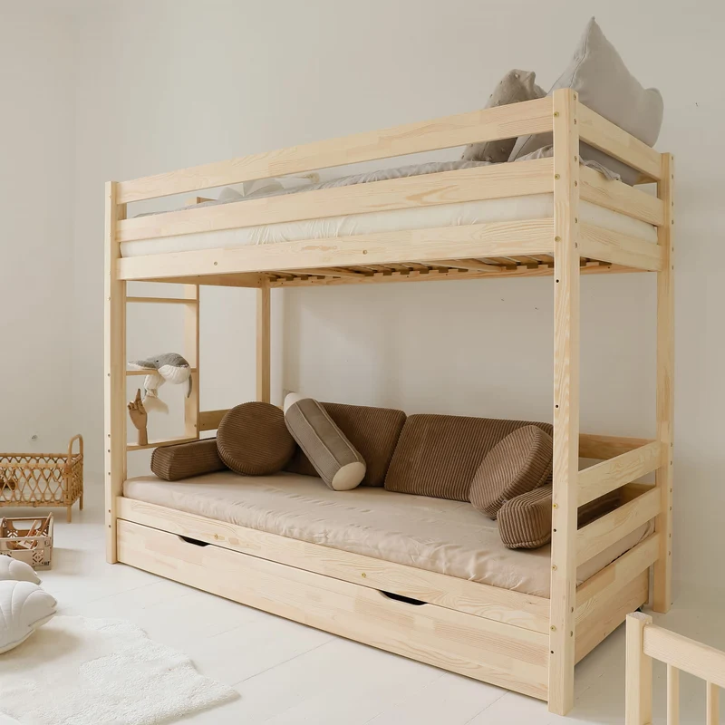 Lit superposé en bois avec tiroir • Karla