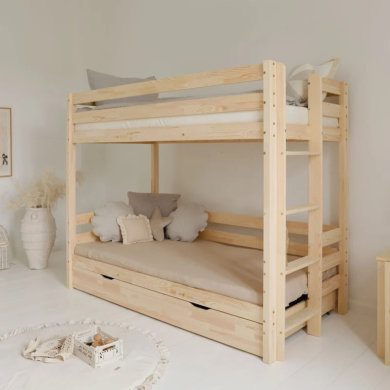 Lit superposé en bois avec tiroir • Karla