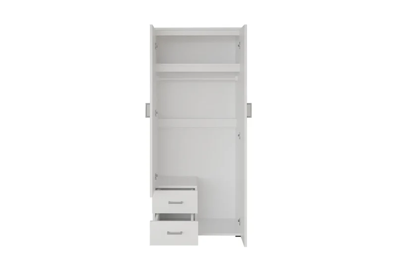 Armoire 2 portes avec miroir MARCO blanc - 80 cm