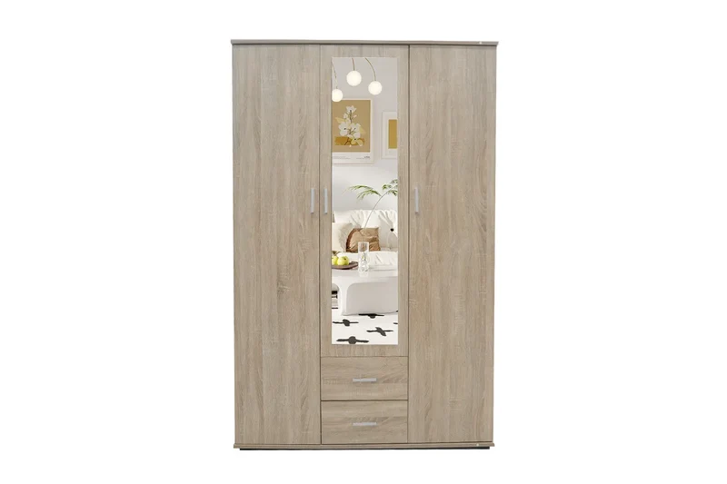 Armoire 3 portes avec miroir MARCO sonoma - 120 cm